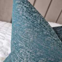 John Lewis Textured Satin Cushion Cover Teal Colourway Double Sided Glamorous Boutique Style Modern Sofa Bed Pillow Cover - thumbnail 3