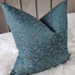 John Lewis Textured Satin Cushion Cover Teal Colourway Double Sided Glamorous Boutique Style Modern Sofa Bed Pillow Cover - thumbnail 4