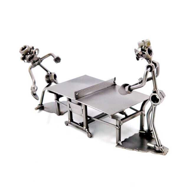 Handmade Nuts & Bolts Tennis Sculpture Steampunk Sports Decor - image 1