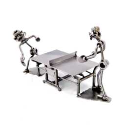 Handmade Nuts & Bolts Tennis Sculpture Steampunk Sports Decor - thumbnail 1