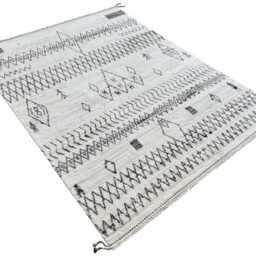Hand-Knotted Moroccan Beni Ourain Rug, 100% Natural Wool, Modern Berber Carpet For Living Room - thumbnail 3