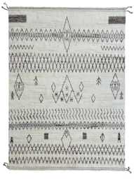 Hand-Knotted Moroccan Beni Ourain Rug, 100% Natural Wool, Modern Berber Carpet For Living Room - thumbnail 1
