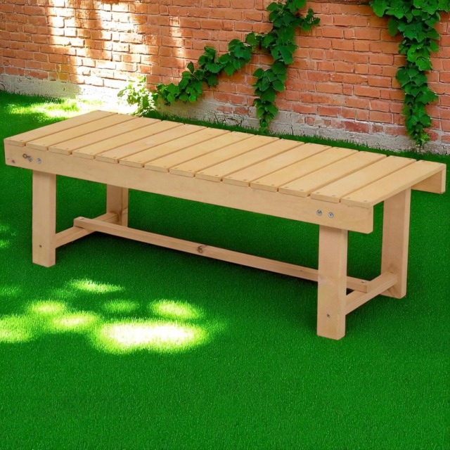 Hard Pine Wood 2 Seater Garden Bench, Outdoor Patio Loveseat - image 1