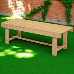 Hard Pine Wood 2 Seater Garden Bench, Outdoor Patio Loveseat - thumbnail 1