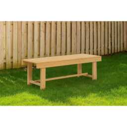 Hard Pine Wood 2 Seater Garden Bench, Outdoor Patio Loveseat - thumbnail 2