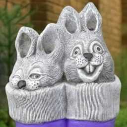 Concrete Bunny in Boots Statue Cement Rabbit Sculpture Outdoor Ornament Handcrafted Garden Animal Decor Stone Art Lover Gift - thumbnail 2