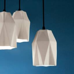 Folded Ceramic Pendant Lamp, Scandinavian Plug-In Design - Naaya Star - thumbnail 2