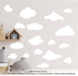 Sale White Clouds, Wall Decals, Nursery Wall Decor - thumbnail 1