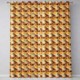Cheetah Safari Illustration Warm Tones Seamless Pattern Wildlife Design Readymade Eyelet Ring Top Thermal 100% Blackout Curtains - thumbnail 2