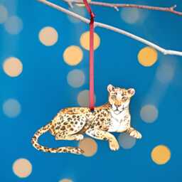 Leopard Christmas Tree Decoration, Birch Plywood Ornament, Animal Lover Gift, Festive Watercolour Art, Traditional Keepsake