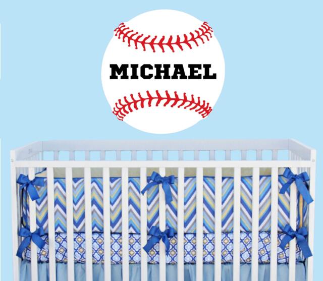 Personalized Baseball Wall Decal Boy's Sports Bedroom Decor - image 1