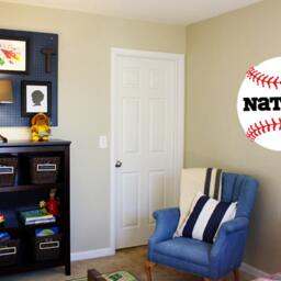 Personalized Baseball Wall Decal Boy's Sports Bedroom Decor - thumbnail 3