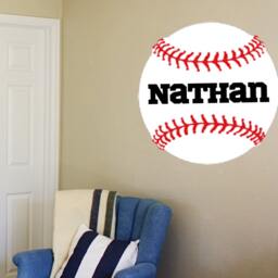 Personalized Baseball Wall Decal Boy's Sports Bedroom Decor - thumbnail 2