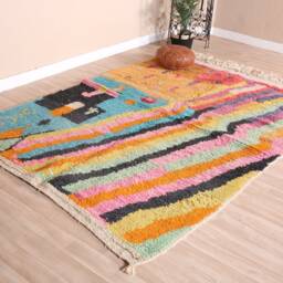 Vintage Boujaad Rug, Authentic Moroccan Rug 6x8 Ft - thumbnail 3