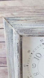 Wood Mantle Clock - Wall Antique White Home Decor Rustic Farmhouse Up-Cycled Eco-Friendly Ready To Ship - thumbnail 2