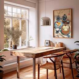 Chinese Breakfast Wall Art Set, Blue & White Porcelain Prints, Tea Dim Sum Posters, Asian Kitchen Decor, Elegant Dining Artwork - thumbnail 2