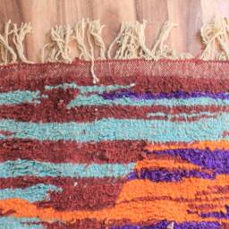 Moroccan Orange Rug, Beni Ourain Wool Berber Custom Handmade Rustic Carpet - Rug - thumbnail 4