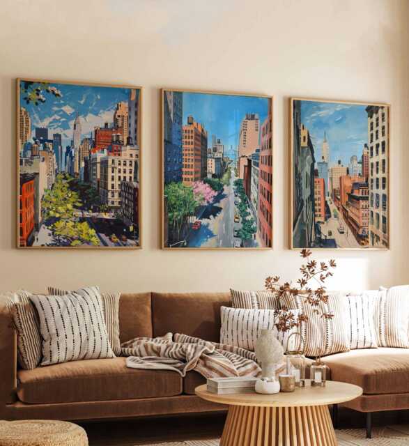Set Of 3 New York Posters, Usa Prints, Nyc Wall Art Sets, City Travel Decor, Landmarks Posters Set, State Sets - image 1