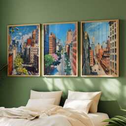 Set Of 3 New York Posters, Usa Prints, Nyc Wall Art Sets, City Travel Decor, Landmarks Posters Set, State Sets - thumbnail 2