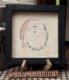 Be Good Primitive Stitchery Framed Print - thumbnail 1