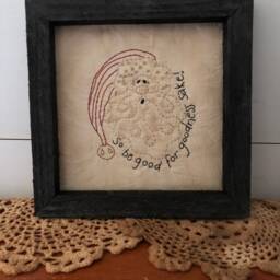Be Good Primitive Stitchery Framed Print - thumbnail 4