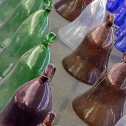 Christian Bells 4 Green Glass, Wind Chime Chime, Sun Catcher Glass Hand Blown, Christmas Tree - thumbnail 4