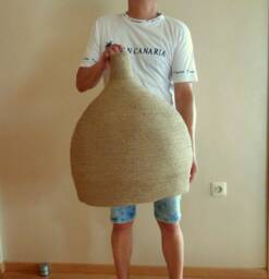 Extra Large Handmade Jute Rope Pendant Light, 20'' Diameter - thumbnail 1