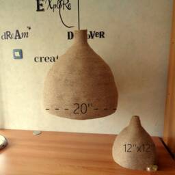 Extra Large Handmade Jute Rope Pendant Light, 20'' Diameter - thumbnail 2