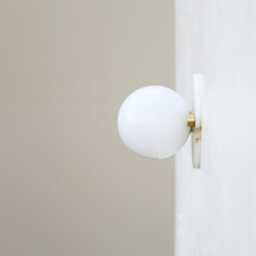Wall Sconce/Flush Mount Ceiling Light, Mid Century Sconce/Ceiling Light With White Glass Shade Ppq4 No.0030 - thumbnail 3