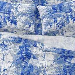 Chinoiserie Sheets - Palace Blue By Peacoquettedesigns Toile Du Jouy Nature Cotton Sateen Sheet Set Bedding Spoonflower - thumbnail 3