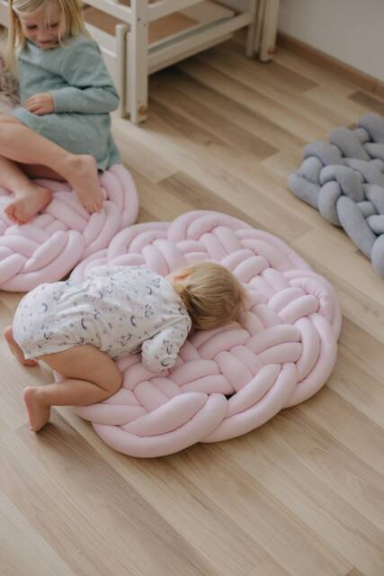 Colorful Rug For Kids Floor Pillow Nursery Round Seating Montessori Furniture - image 1
