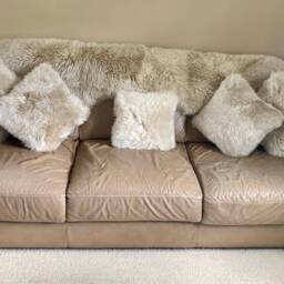 Luxury Sheepskin Cushion Cover Natural Wool, Made To Order - thumbnail 2