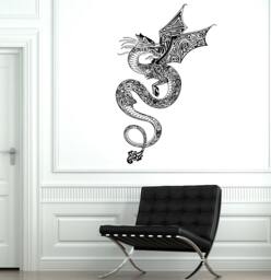 Wall Vinyl Dragon Fire Myth Symbol Ornament Mural Decal Sticker 1745Dz - thumbnail 1