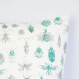 Insect Pillow Cover, Vintage Scientific Illustration Bugs Cushion, Fauna Throw Pillow, 16x16 Inch - thumbnail 3