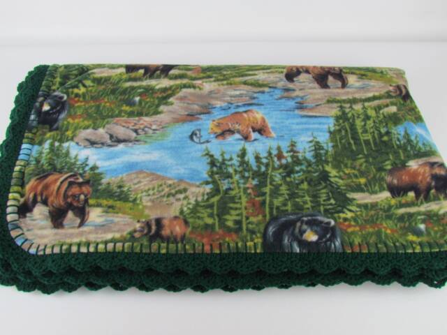 Bears in Nature Fleece Blanket Large Throw Blanket - 60x72 Inches - image 1