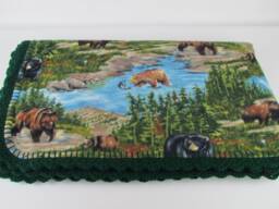Bears in Nature Fleece Blanket Large Throw Blanket - 60x72 Inches - thumbnail 1