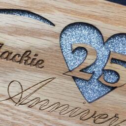 25Th Anniversary Picture Frame -11x14 Holds 5x7 & 3x5 Photos - Silver Wedding Gift For Couple Personalized - thumbnail 2
