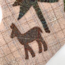 Personalized Wool Christmas Stocking Rustic Deer Cabin Decor - thumbnail 2