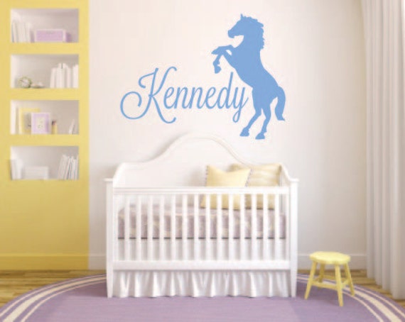 Silhouette Horse With Child's Name Vinyl Wall Decal - Personalized - image 1