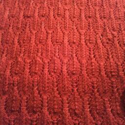 Red Autumn Leaves Handmade Hand -Knitted Worsted Weight Baby Afghan, Blanket Or Lap - thumbnail 2