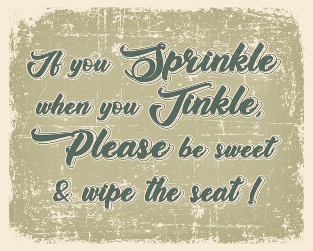 If You Sprinkle Tinkle Wipe Seat Bathroom - Enamel Metal Tin Sign Wall Plaque