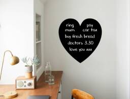 Heart Chalkboard Wall Sticker, Heart Blackboard Decal, Stickers, Decals - thumbnail 1