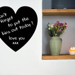 Heart Chalkboard Wall Sticker, Heart Blackboard Decal, Stickers, Decals - thumbnail 2