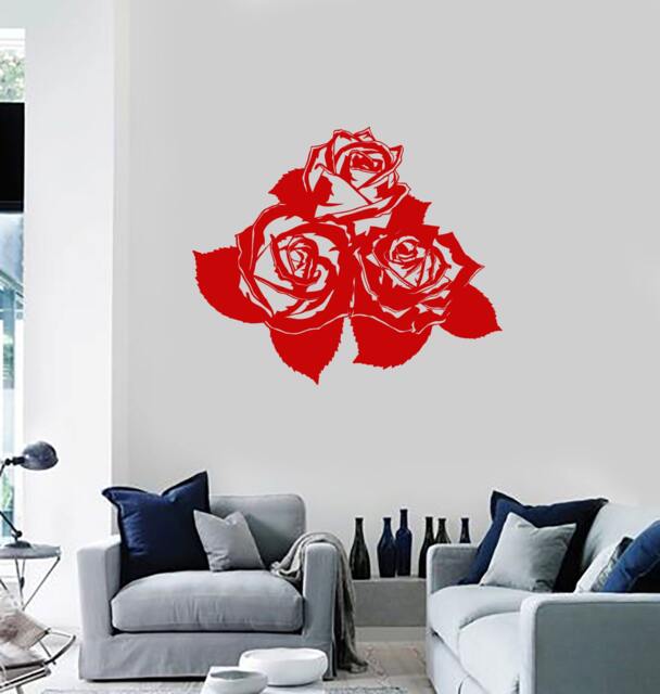 Elegant Roses Wall Decal - Floral Vinyl Sticker For Bedroom, Living Room, Or Romantic Home Decor - #1240Di - image 1
