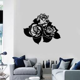Elegant Roses Wall Decal - Floral Vinyl Sticker For Bedroom, Living Room, Or Romantic Home Decor - #1240Di - thumbnail 2