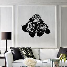 Elegant Roses Wall Decal - Floral Vinyl Sticker For Bedroom, Living Room, Or Romantic Home Decor - #1240Di - thumbnail 3