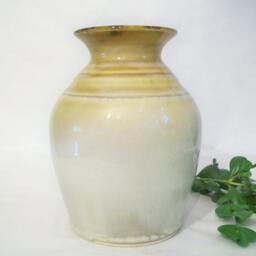 Handmade Carmel Cream Vase Wheel Thrown Porcelain Decor - thumbnail 2