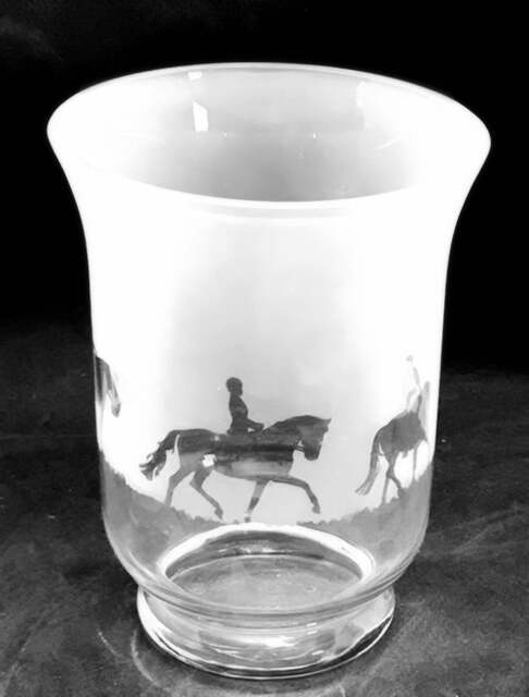 Dressage Horse Frieze Clear Glass Vase - 14.5cm, Boxed - image 1