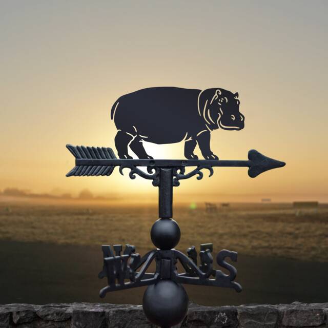 Standing Hippopotamus Weathervane/Hippo Lovers, Hippo Gift, Garden Decoration, Outdoor Statue, Zoo, Wild Animals, Safari - image 1