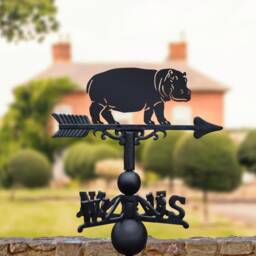 Standing Hippopotamus Weathervane/Hippo Lovers, Hippo Gift, Garden Decoration, Outdoor Statue, Zoo, Wild Animals, Safari - thumbnail 3